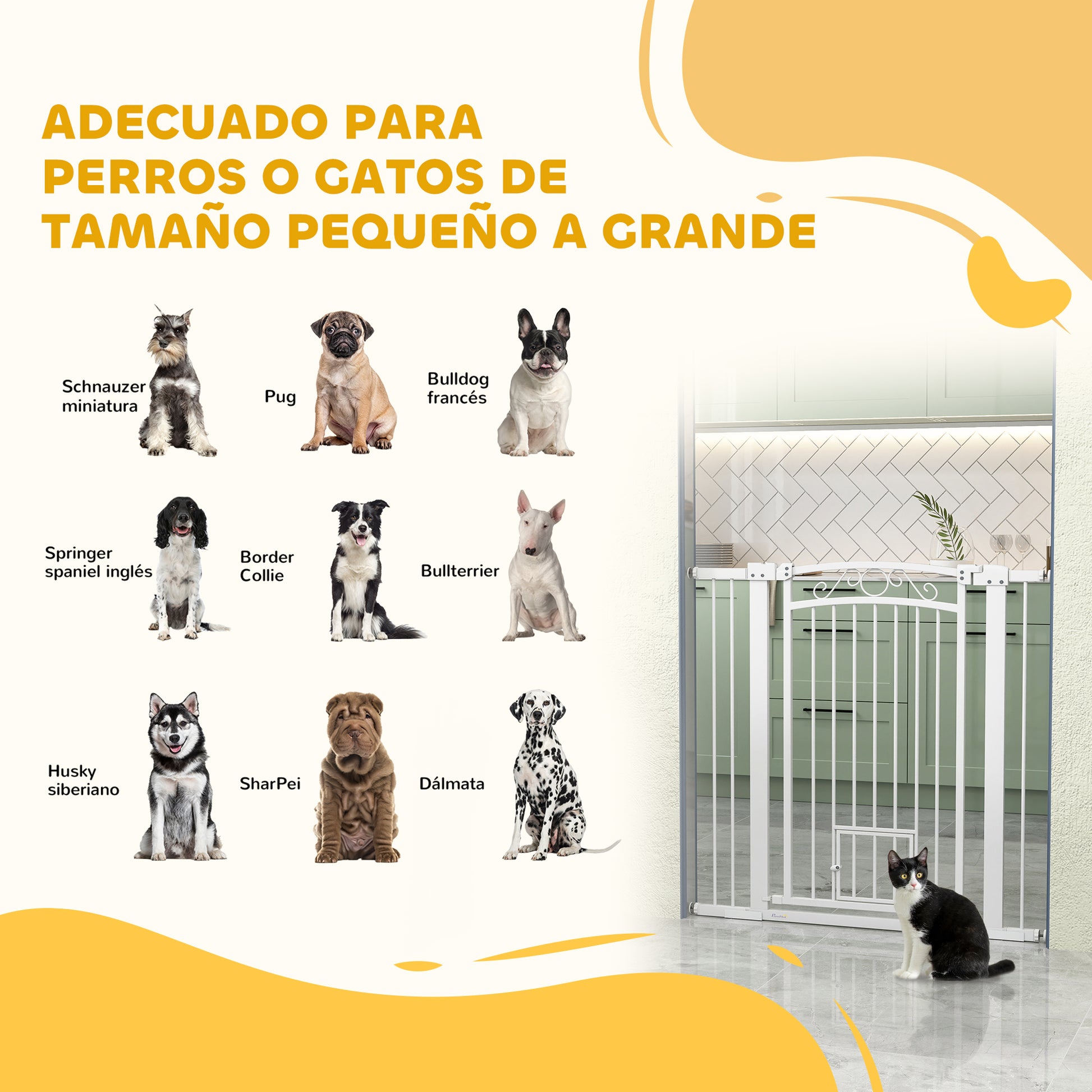 Pawhut Barrera Para Perros Con Cierre Automático_3