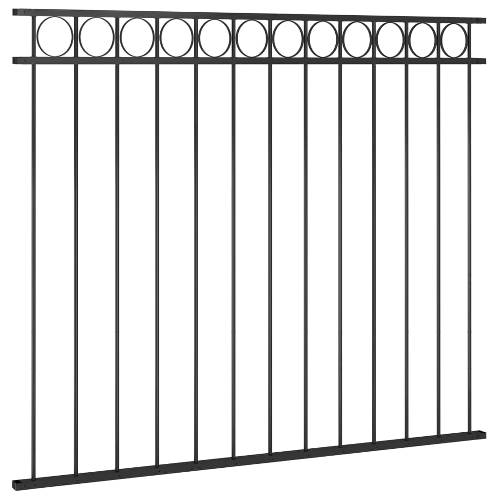 Panel De Valla De Acero 1,7x1,5 M Negro / Vetonek_1