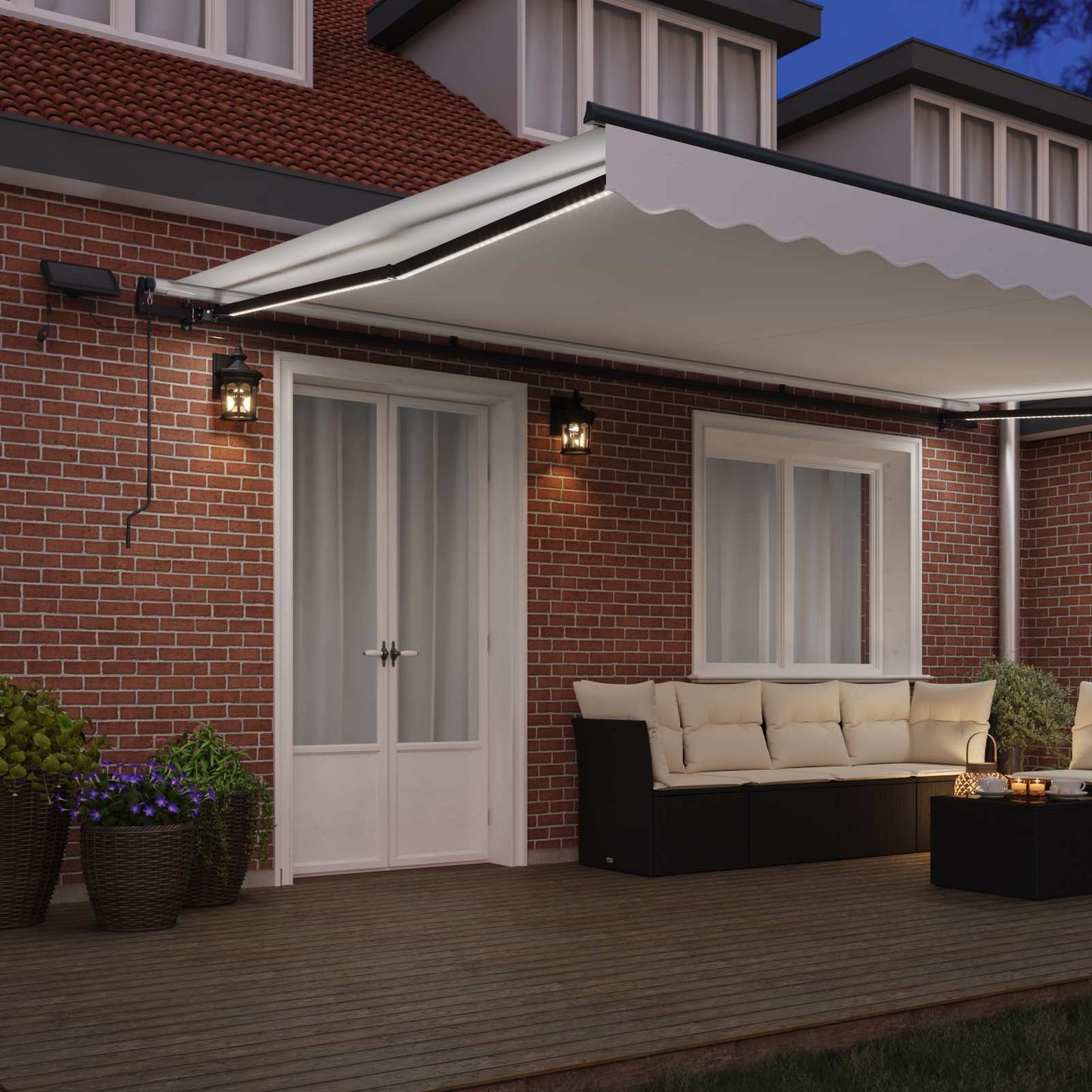 Toldo Retráctil Blanco 500 X 300 Cm Tela Y Aluminio_2