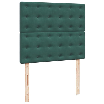 Cama Box Spring Con Colchón Terciopelo Verde Oscuro 120x190 Cm / Vetonek_3