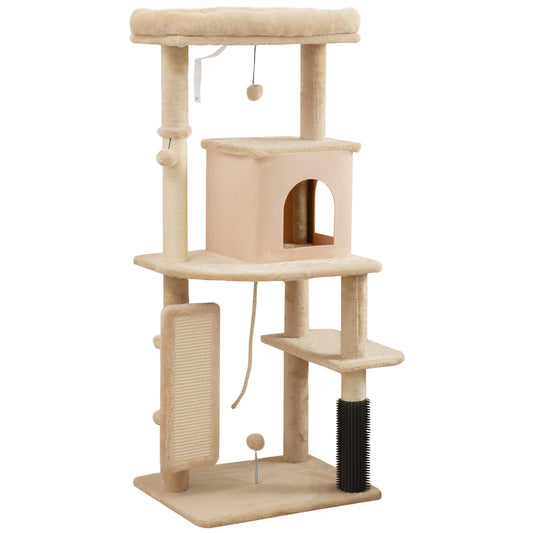 Pawhut Árbol Rascador Para Gatos Grande Altura 132 Cm Beige_0