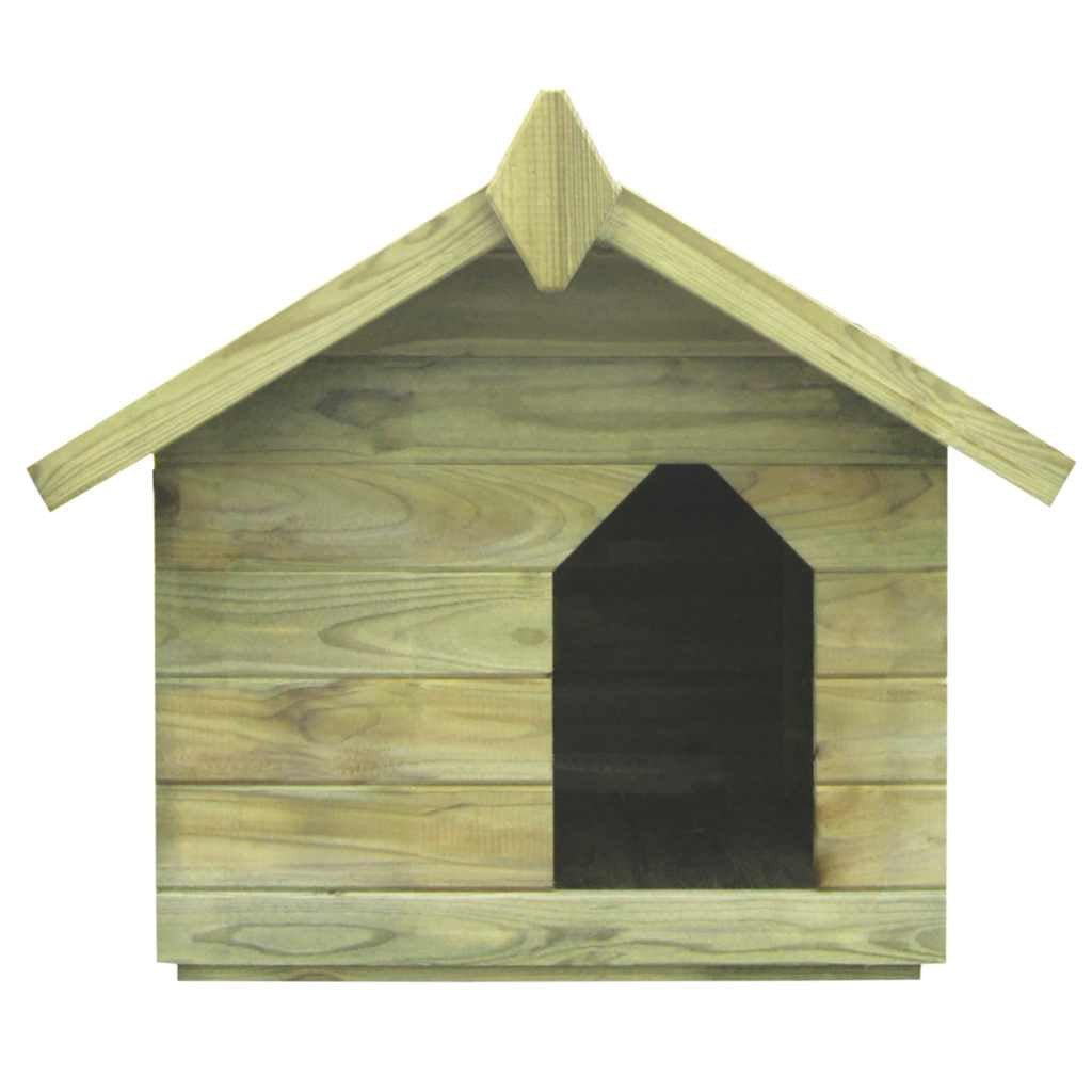 Vidaxl Casa De Perro De Jardín Tejado Abierto Madera Pino Impregnada_1