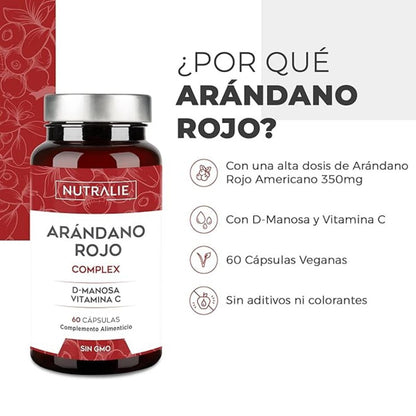 Pack 2x Nutralie Arándano Rojo Americano + Vitamina C y D-Manosa 60 Cápsulas
