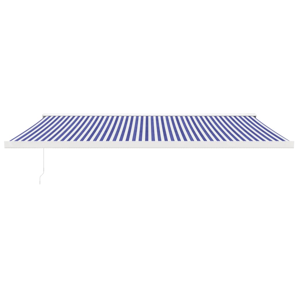 Toldo Retráctil Aluminio Y Tela Azul Y Blanco 5x3 M_2