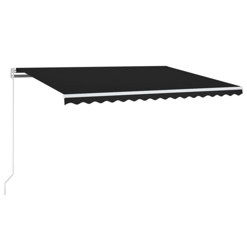 Toldo Retráctil Manual Con Led Gris Antracita 400x300 Cm_0