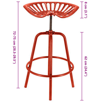 Esschert Design Taburete Con Forma De Asiento De Tractor Rojo_1