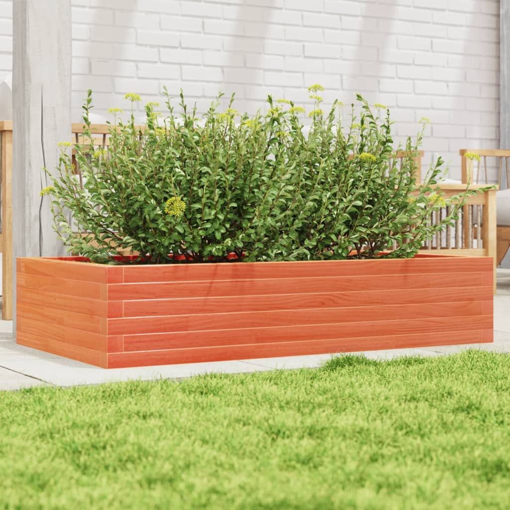 Jardinera Madera Maciza De Pino Marrón Cera 110x60x23 Cm_1