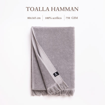 Toalla Hamman 80x165cm 100%algodón 380gsm Gris Claro Scalpers Home_2