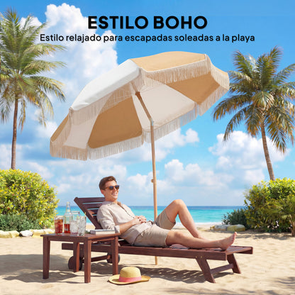 Outsunny Sombrilla De Playa Con Flecos Ø175 Cm_3
