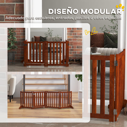 Pawhut Barrera De Seguridad Para Perros Plegable 205x30x60 Cm Con Soporte De Pie_4
