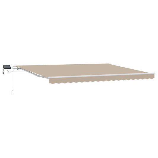 Toldo Retráctil Beige 450 X 350 Cm Tela Y Aluminio_0