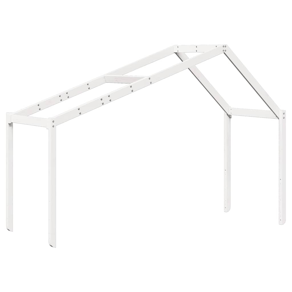Techo De Cama Infantil Madera Maciza Blanco 203x95,5x142 Cm_0