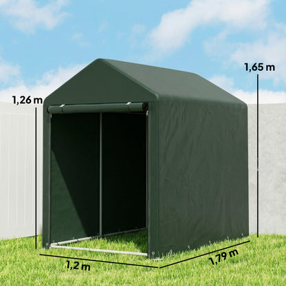 Outsunny Carpa De Jardín Para Herramientas Bicicletas Motos 1,2x1,8x1,65 M Verde_2