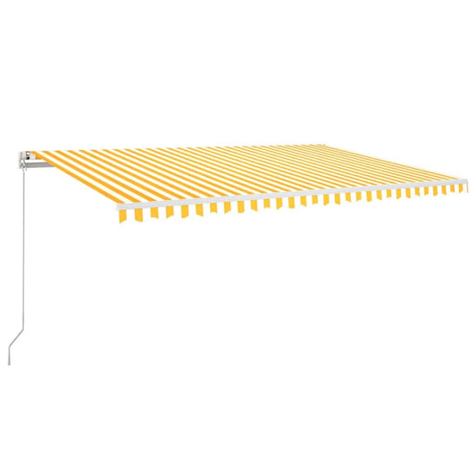 Toldo Automático Led Sensor De Viento Amarillo/blanco 500x300cm_0