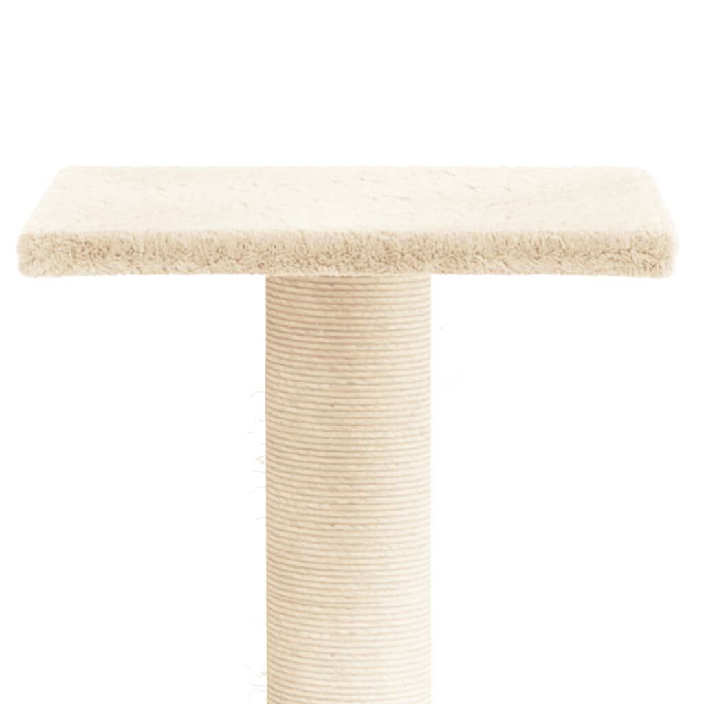 Vidaxl Poste Rascador Para Gatos Con Plataforma Color Crema 38 Cm_3