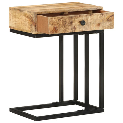 Mesa Auxiliar Forma De U Madera Maciza De Mango 45x30x61 Cm_0