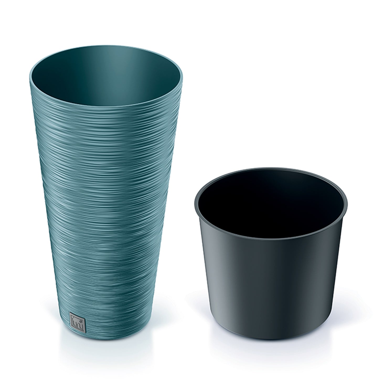 Macetero Color Azul Escandinavo, Con Depósito, Colección Furu, De 25 X 25 X 48 Cm, Capacidad De 7,5 L._2