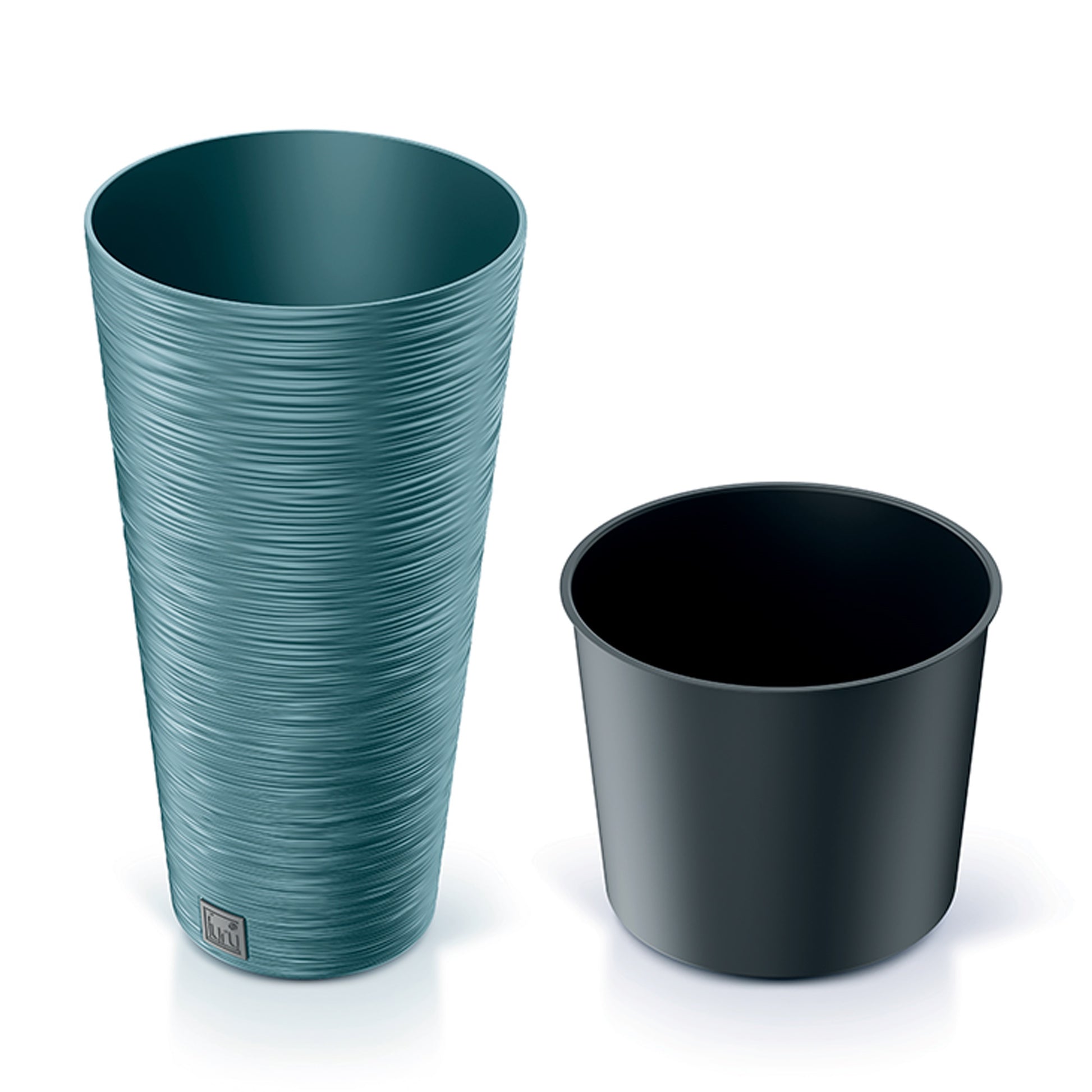 Macetero Color Azul Escandinavo, Con Depósito, Colección Furu, De 25 X 25 X 48 Cm, Capacidad De 7,5 L._2