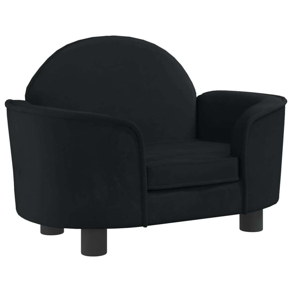 Cama Para Perros De Terciopelo Negra 66x40x45 Cm / Vetonek_1