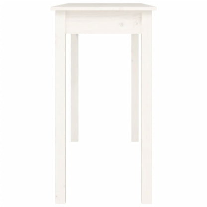 Mesa Consola De Madera Maciza De Pino Blanco 110x40x75 Cm_4
