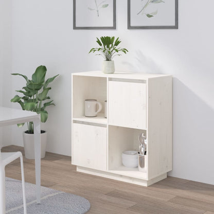 Aparador De Madera Maciza De Pino Blanco 74x35x80 Cm / Vetonek_1