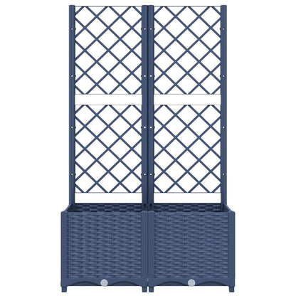 Jardinera De Jardín Con Enrejado Azul Grisáceo 80x40x136 Cm Pp_2