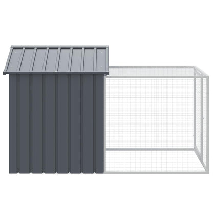 Vidaxl Jaula Para Gallinas Con Corral Antracita 117x201x123 Cm Acero Galvanizado_3