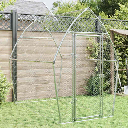 Vidaxl Jaula Para Gallinas Acero Galvanizado Plateado 200x105x182 Cm_1