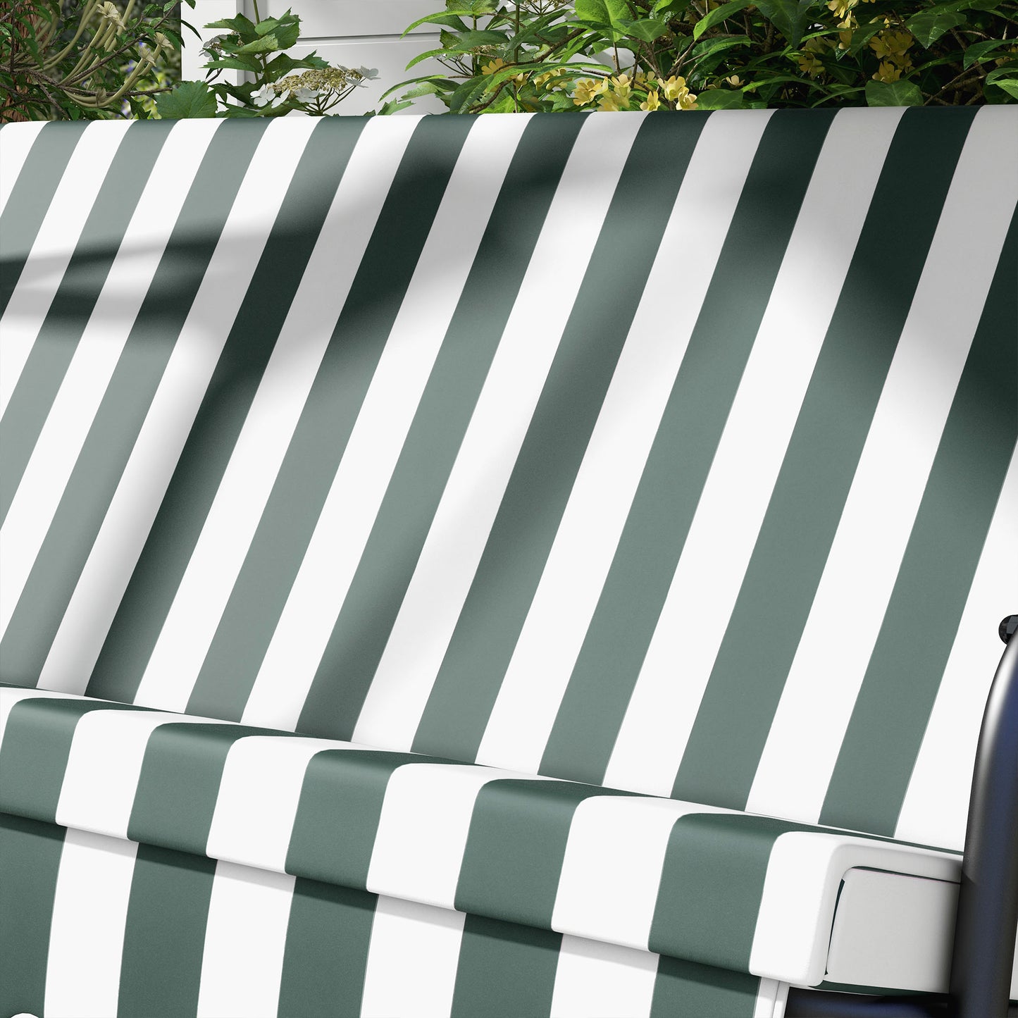 Outsunny Columpio De Jardín De 3 Plazas Con Techo Ajustable 172x110x153cm Verde_4