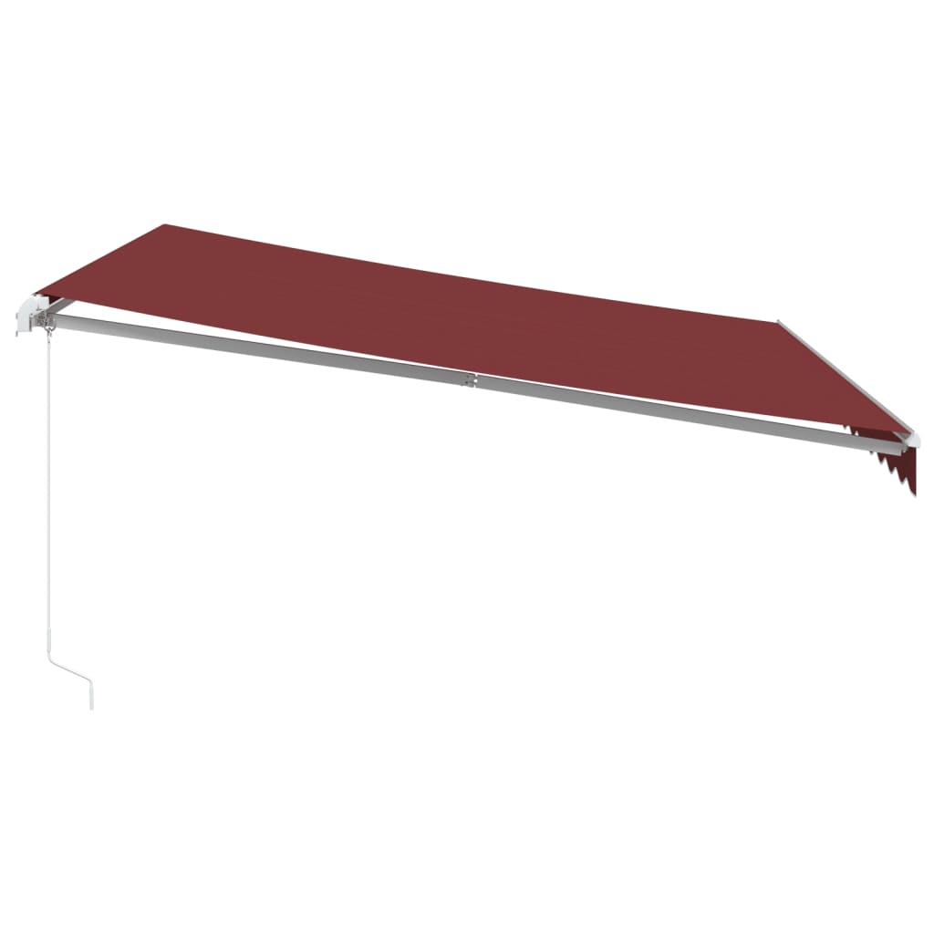 Toldo Retráctil Manual Con Luces Led Burdeos 400x350 Cm_4