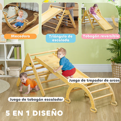 Aiyaplay 5 En 1 Triángulo De Escalada Montessori Con Arco Y Rampa_3