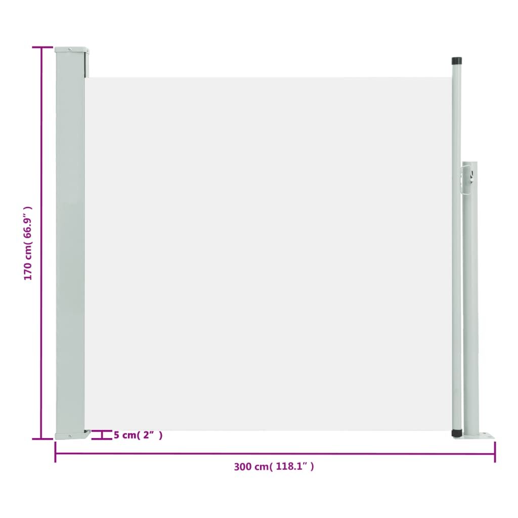 Vidaxl Toldo Lateral Retráctil De Jardín Color Crema 170x300 Cm_2