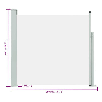 Vidaxl Toldo Lateral Retráctil De Jardín Color Crema 170x300 Cm_2