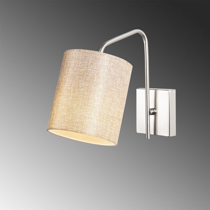 Aplique De Pared, Metal , Nickel crema, 14x27x24, Casquillo E 27 Max 40 W_3