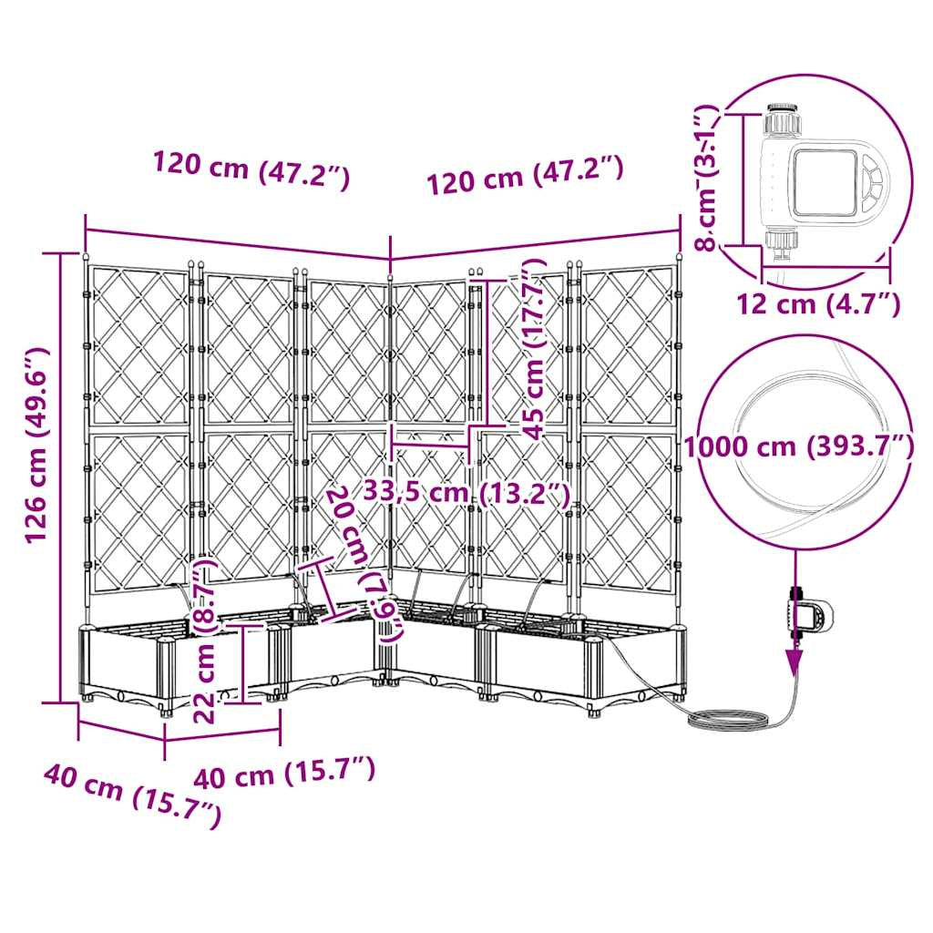 Vidaxl Jardineras Blanco 120 X 120 X 126 Cm Acero_2