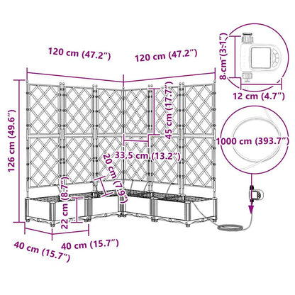 Vidaxl Jardineras Blanco 120 X 120 X 126 Cm Acero_2