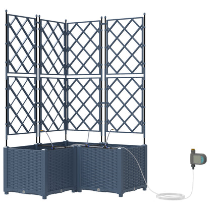 Vidaxl Jardineras Gris 80 X 80 X 142 Cm Acero_0