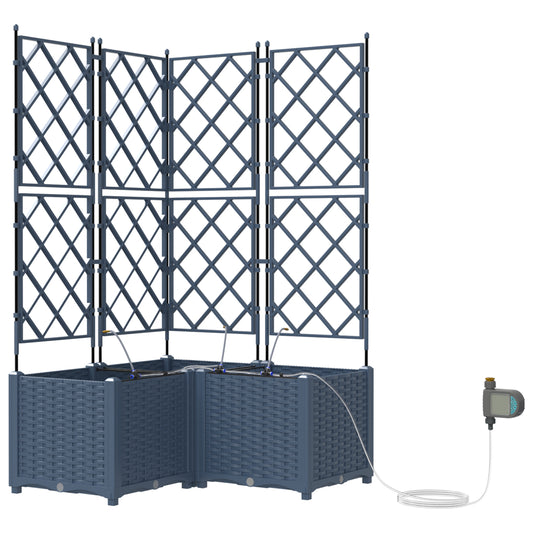 Vidaxl Jardineras Gris 80 X 80 X 142 Cm Acero_0