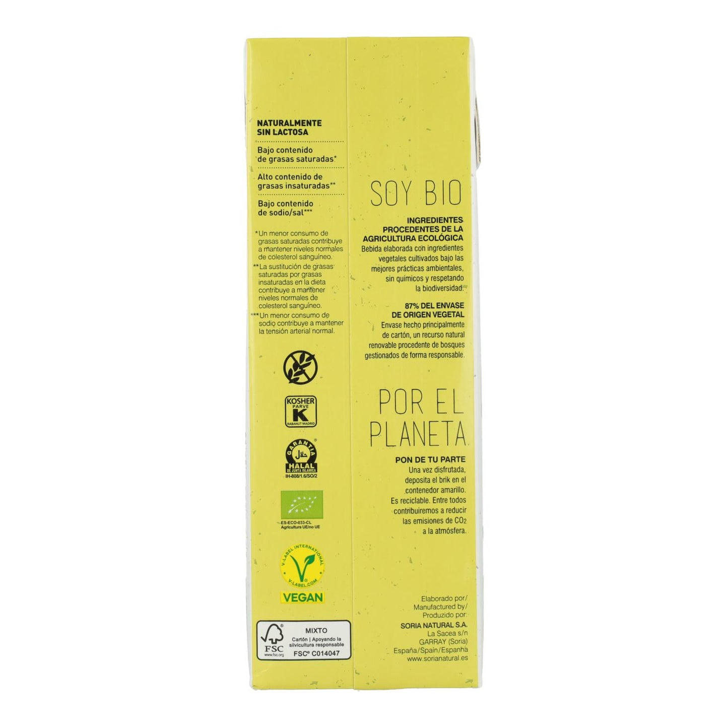 Pack 6 x  Bebida de Arroz Integral Soria Natural 1 L