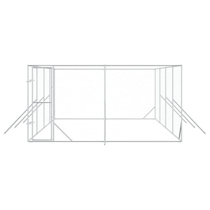 Perrera De Exterior Acero Galvanizado Plateado 4x8x2 M_3