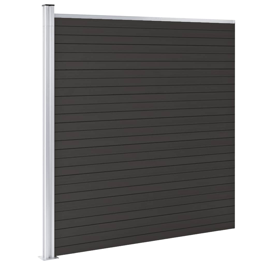 Panel De Valla Wpc Negro 175x186 Cm / Vetonek_4