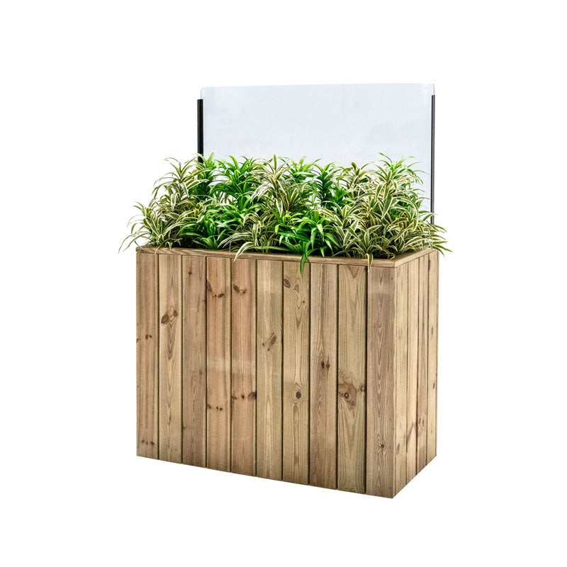Jardinera Alta De Madera Autoportante Con Cortavientos 60 Cm 100x44,5x80 Cm Hortalia_0