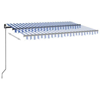 Toldo Manual Retráctil Con Led Azul Y Blanco 400x350 Cm_2