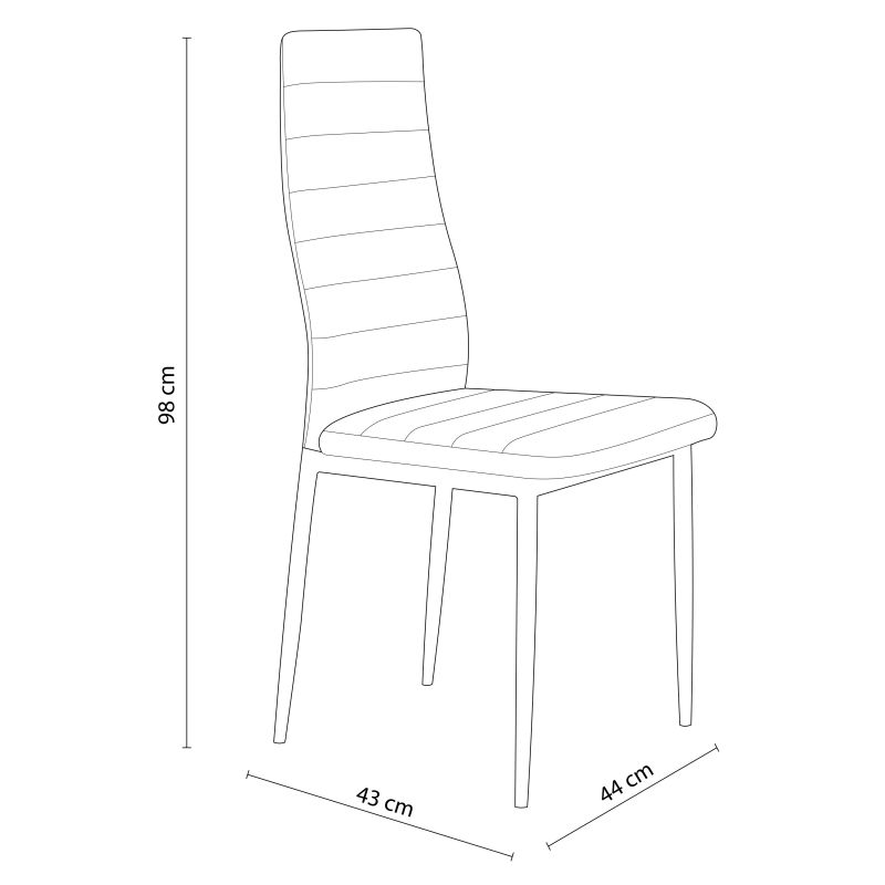 Pack 4 Sillas De Comedor Niza Tejido Tapizado, Gris, 43 X 98 X 44_5