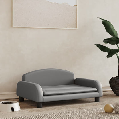 Cama Para Perros De Cuero Sintético Gris 70x45x30 Cm / Vetonek_4