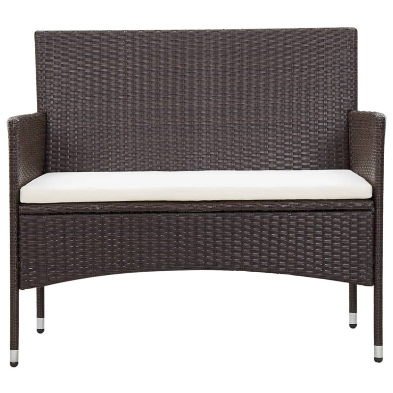 Vidaxl Set Muebles De Jardín 5 Piezas Y Cojines Ratán Sintético Marrón_5