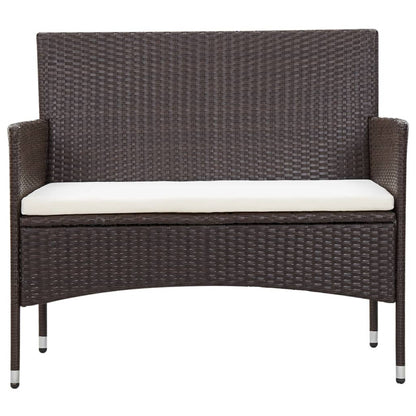Vidaxl Set Muebles De Jardín 5 Piezas Y Cojines Ratán Sintético Marrón_5