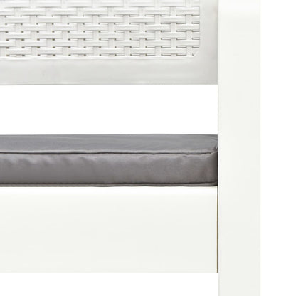 Vidaxl Banco De Jardín De 2 Plazas Con Cojines Plástico Blanco 120 Cm_5