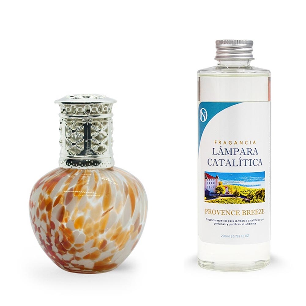 Lámpara Catalítica Drops Orange + Fragancia Provence Breeze 200ml - Elimina Malos Olores, Impurezas Y Perfuma_0