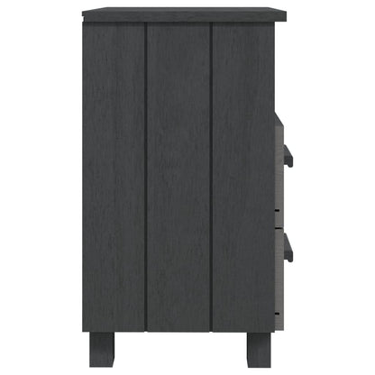 Mesita De Noche Hamar Madera Maciza Pino Gris Oscuro 40x35x62cm_2